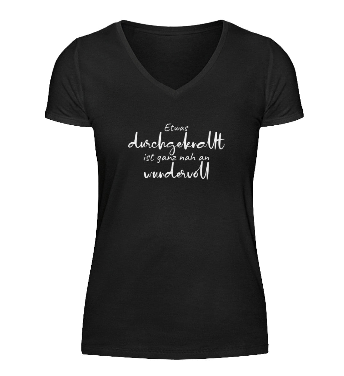 Etwas durchgeknallt  - V-Neck Damenshirt