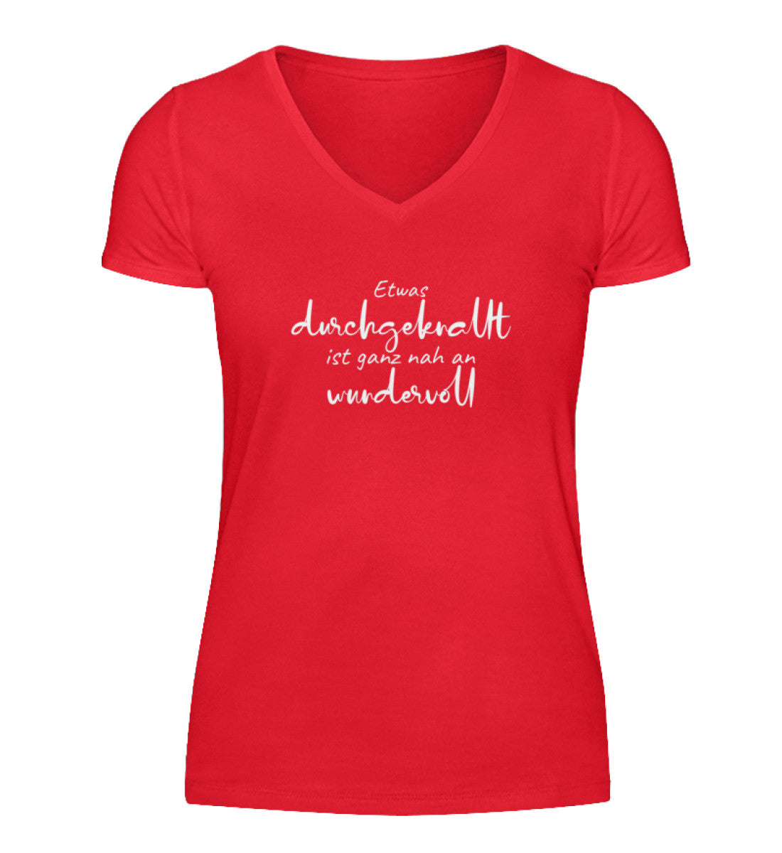 Etwas durchgeknallt  - V-Neck Damenshirt