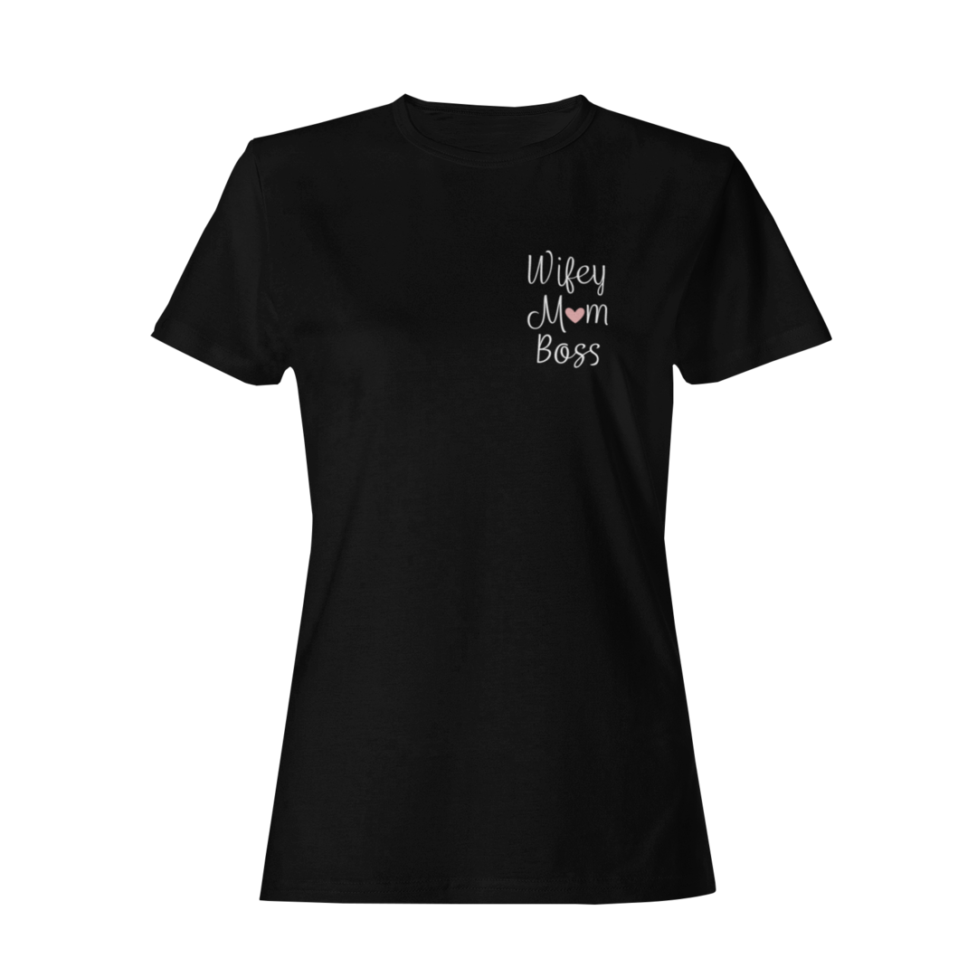 Wifey Mom Boss Brusttasche   - Damenshirt