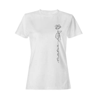 Mama Hand mit Rose  - Damenshirt
