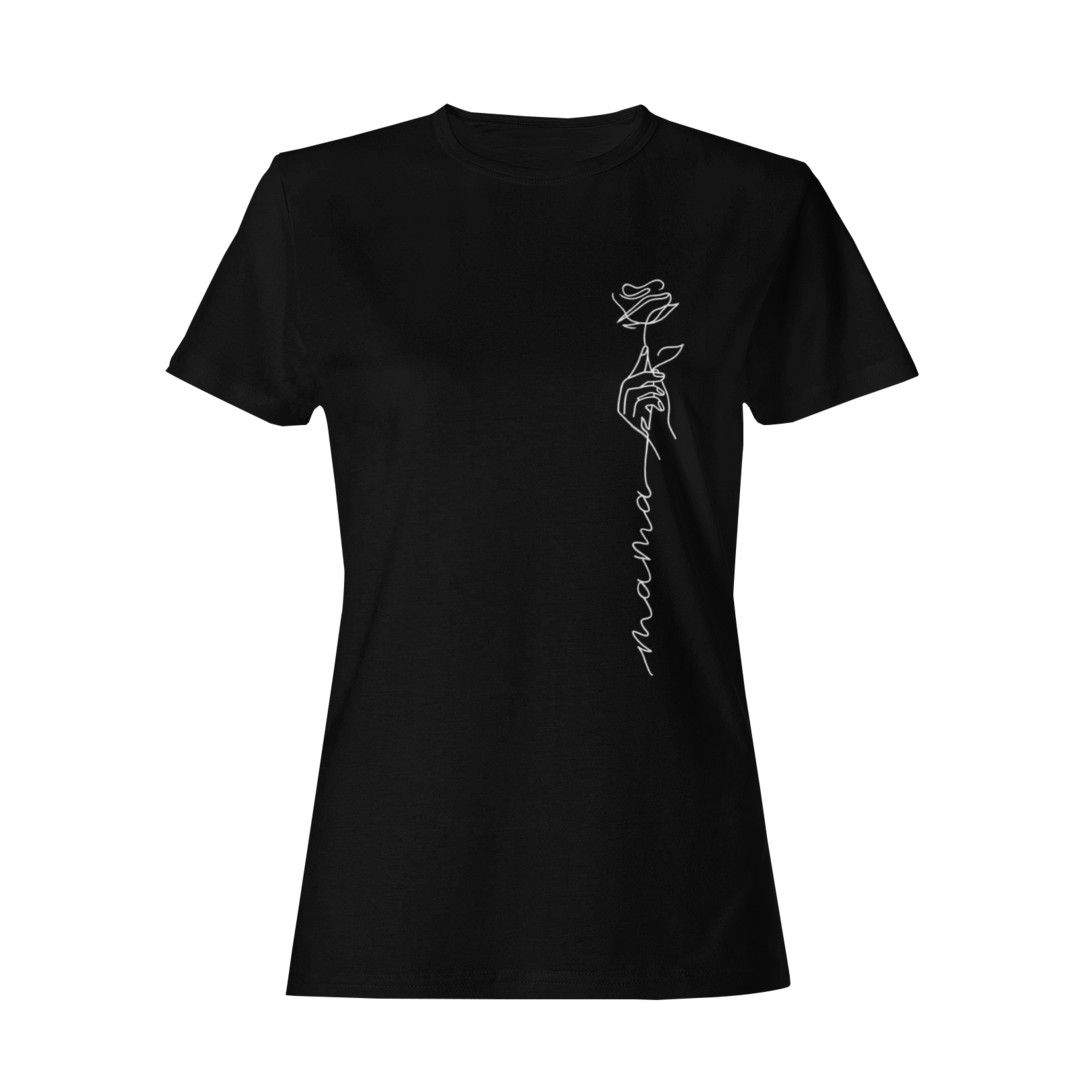 Mama Hand mit Rose  - Damenshirt