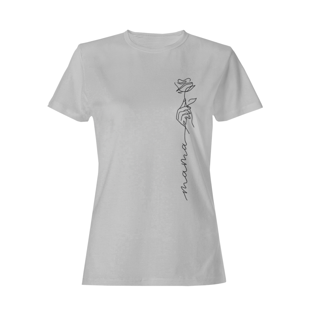 Mama Hand mit Rose  - Damenshirt